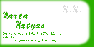 marta matyas business card